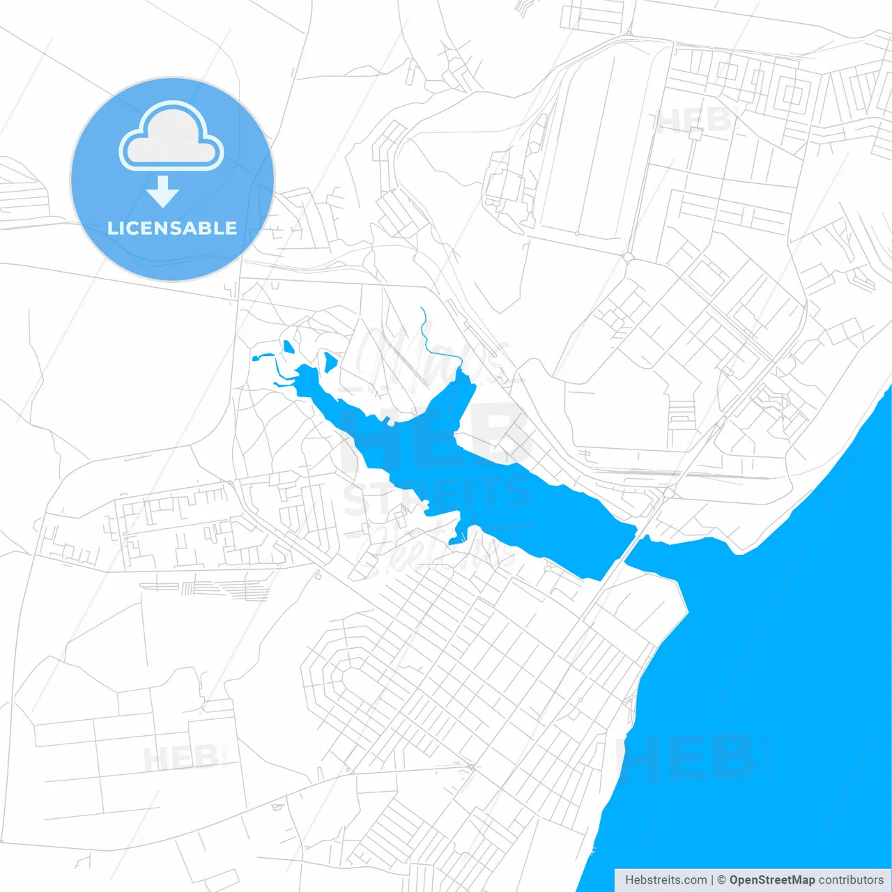 Kamyshin, Russia bright two-toned vector map