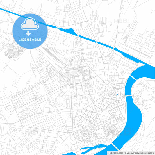 Novi Sad, Serbia bright two-toned vector map