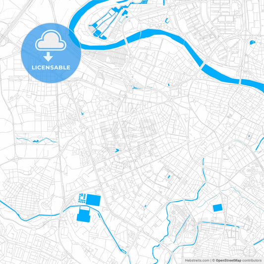 Delicias, Spain bright two-toned vector map
