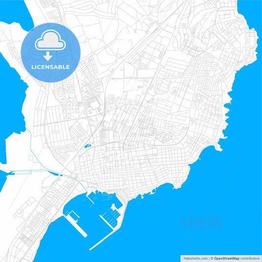 Torrevieja, Spain bright two-toned vector map