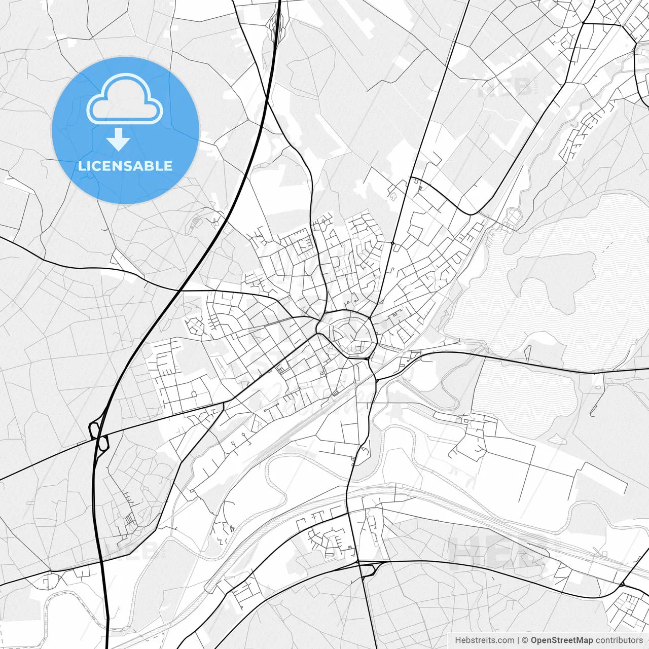 Vector PDF map of Haltern am See, Germany
