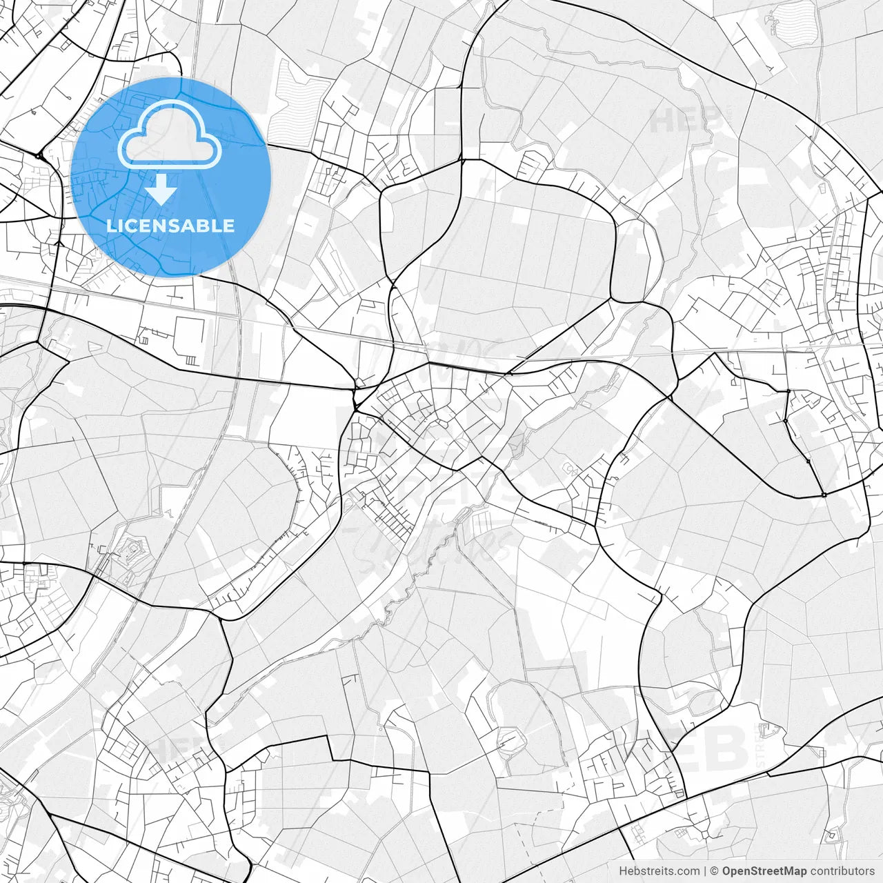 Vector PDF map of Korschenbroich, Germany