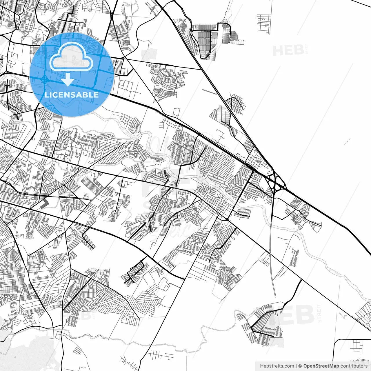 Vector PDF map of Ciudad Benito Juárez, Mexico