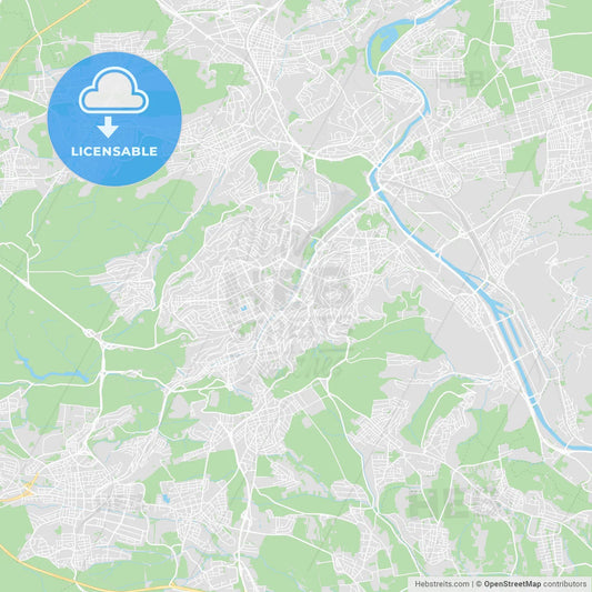 Stuttgart, Germany printable street map