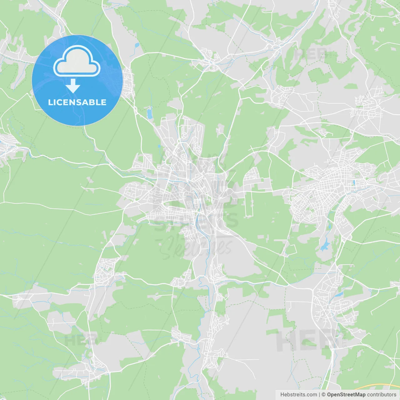 Villingen-Schwenningen, Germany printable street map