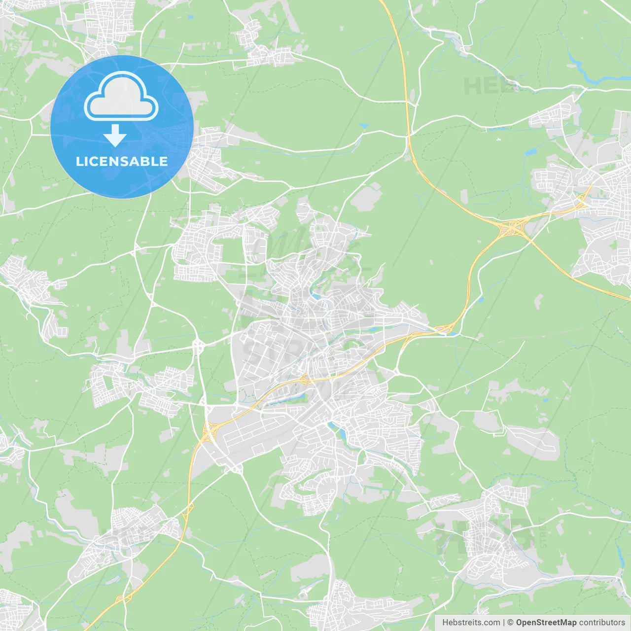 Sindelfingen, Germany printable street map