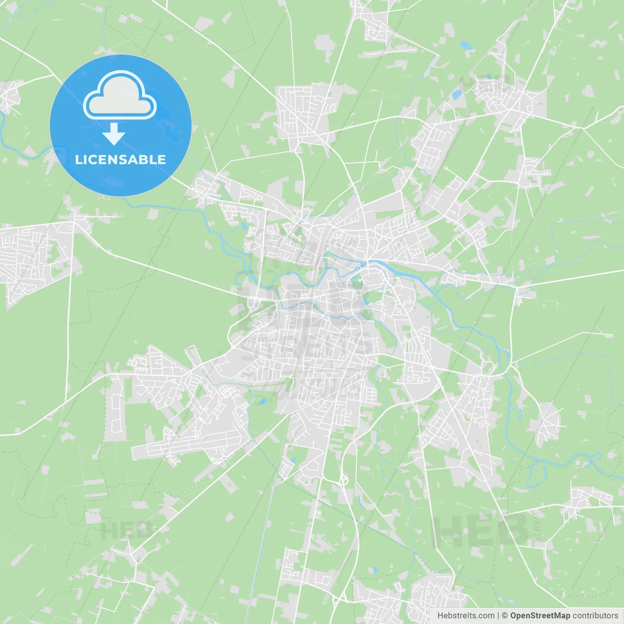 Celle, Germany printable street map