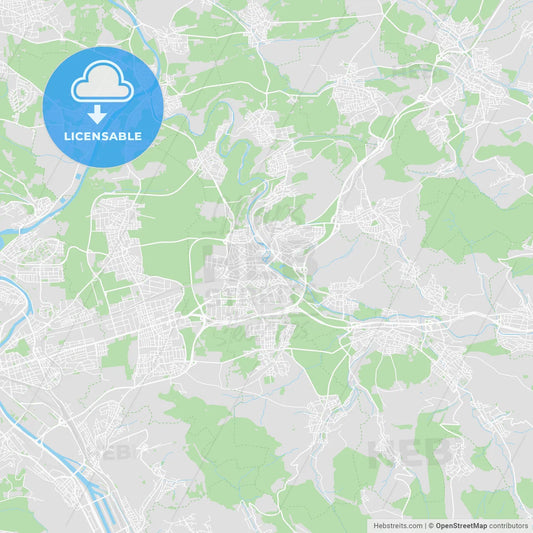 Waiblingen, Germany printable street map