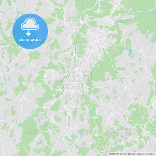 Ravensburg, Germany printable street map