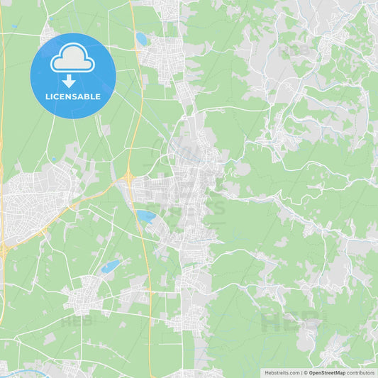 Weinheim, Germany printable street map