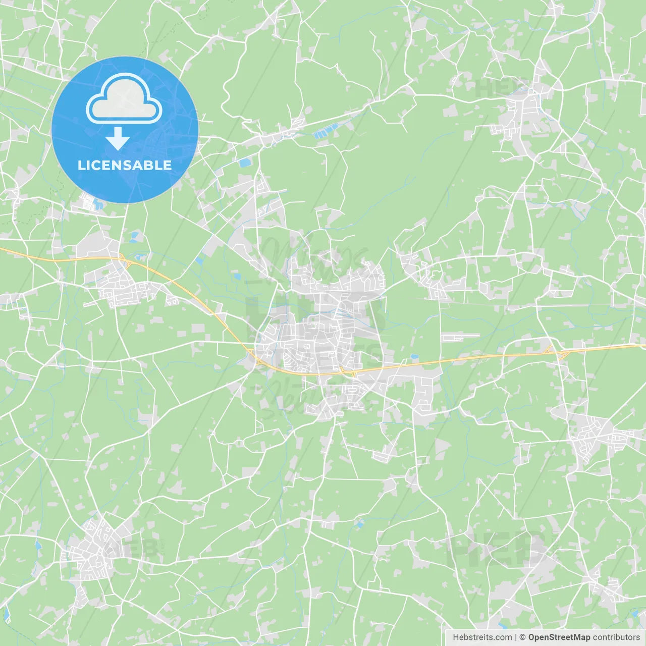 Melle, Germany printable street map