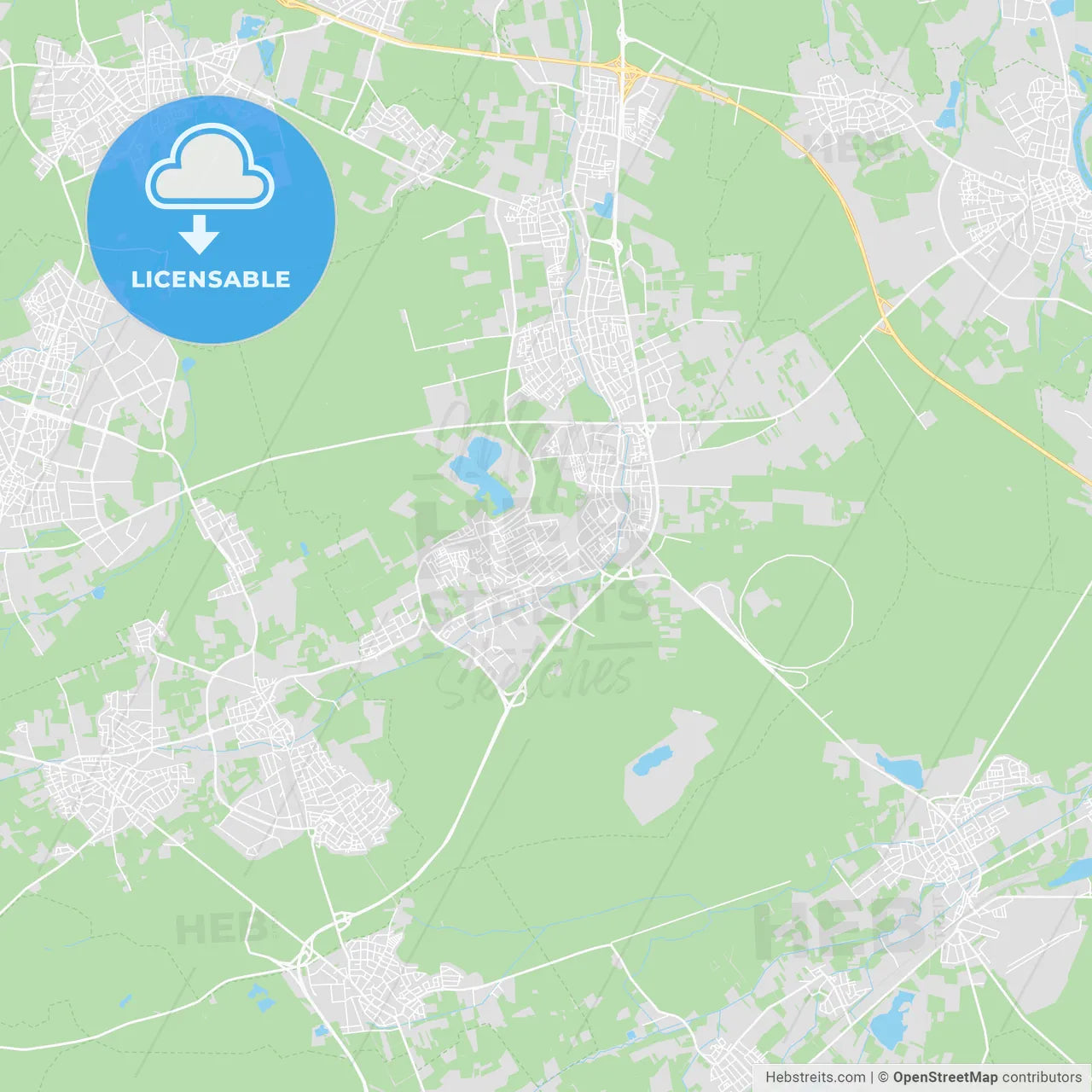 Rodgau, Germany printable street map