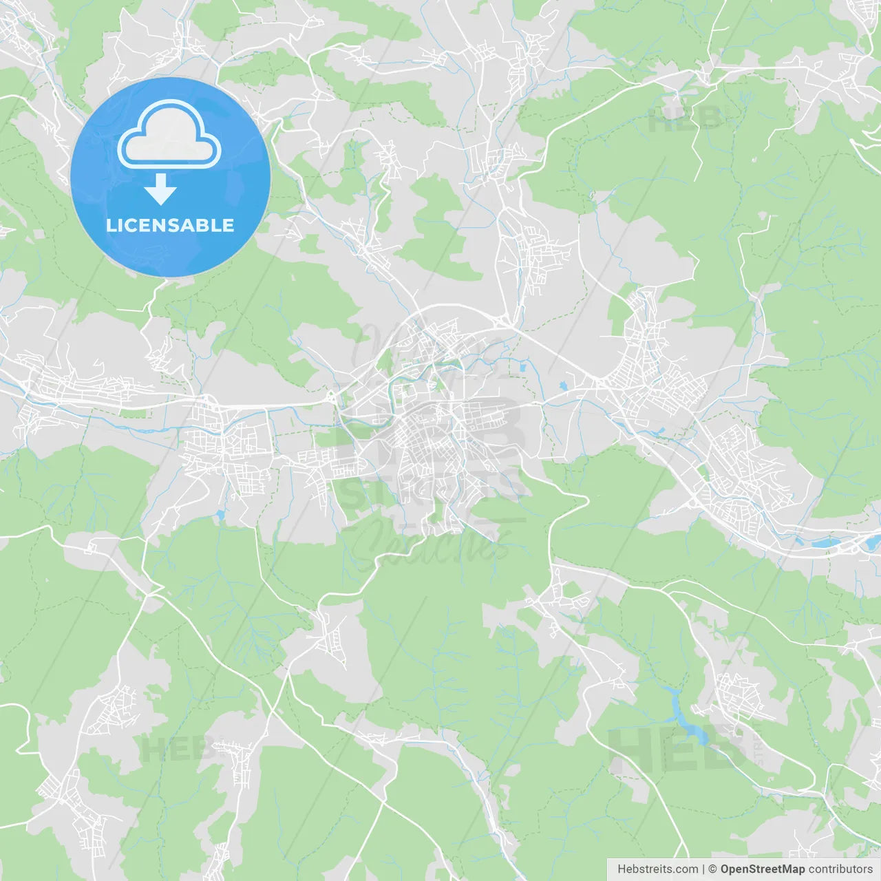 Schorndorf, Germany printable street map