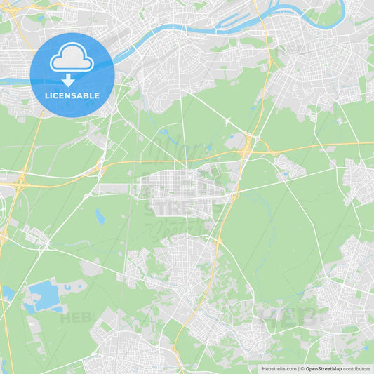Neu-Isenburg, Germany printable street map
