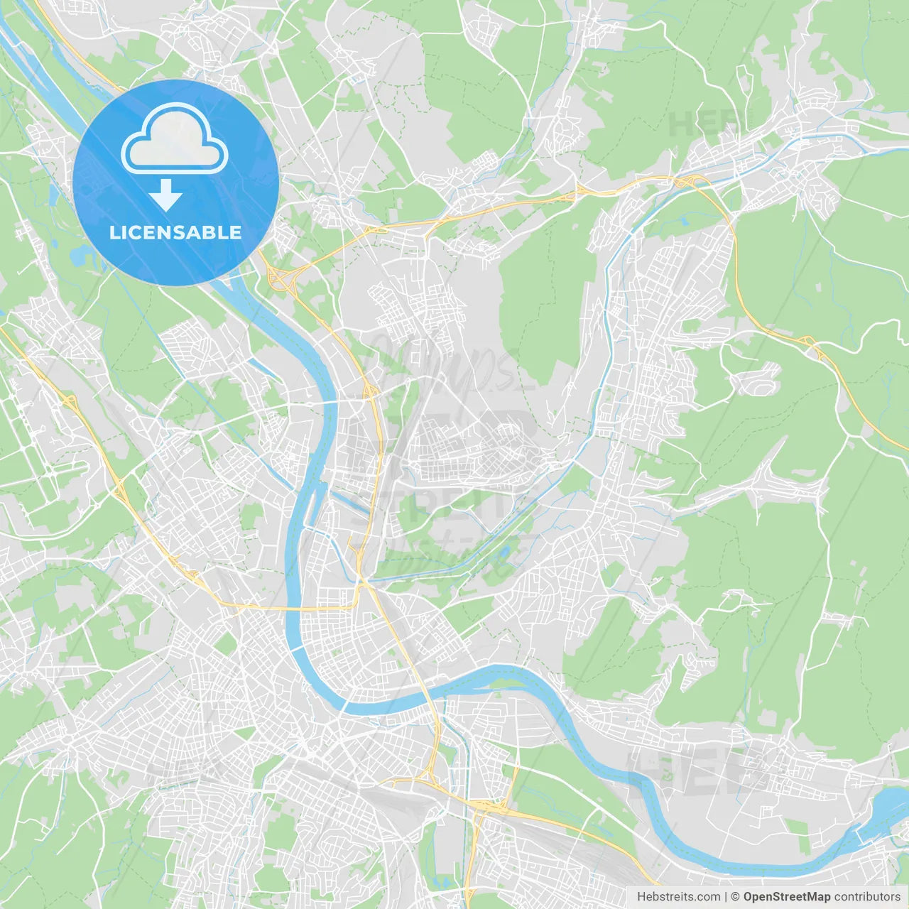 Weil am Rhein, Germany printable street map