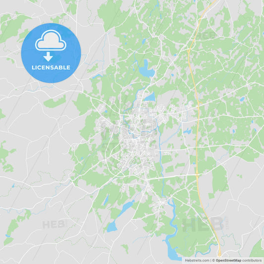 Ennis, Ireland printable street map