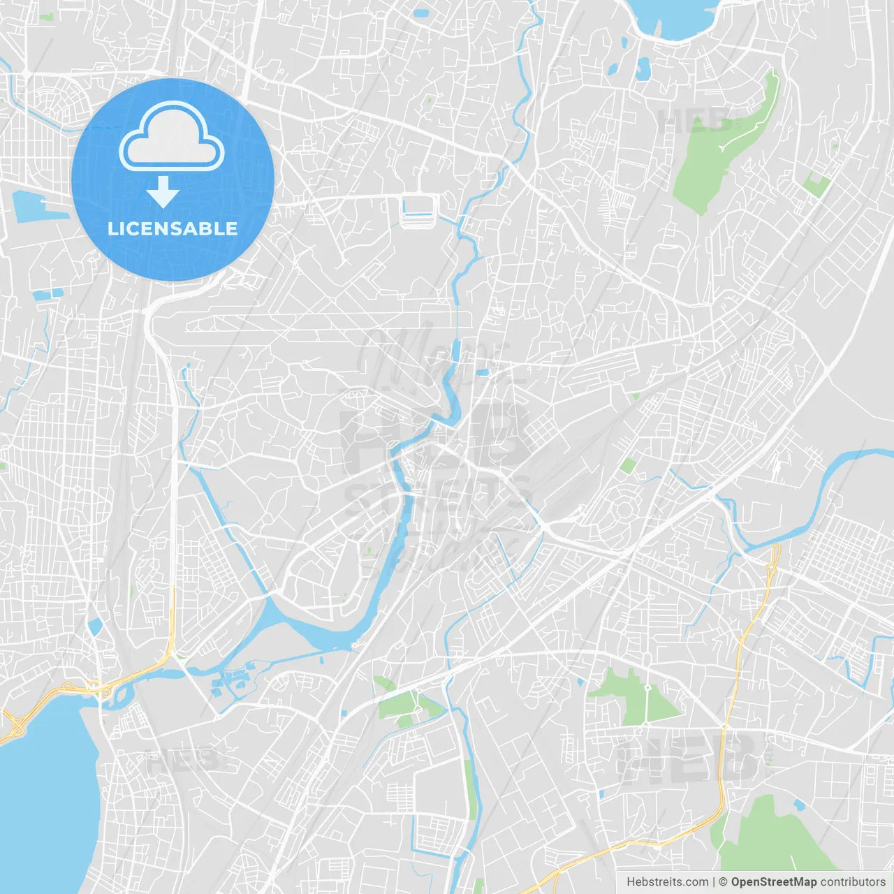 Printable map of Mumbai, India