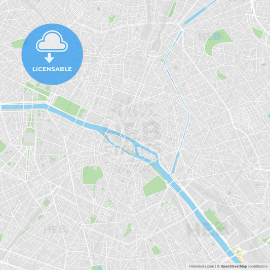 Printable map of Paris, France