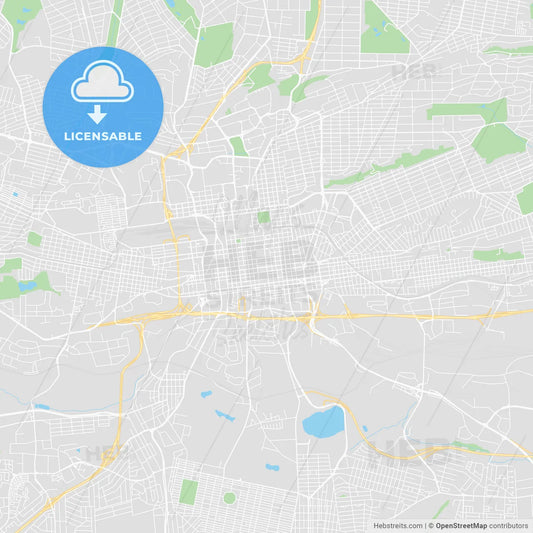 Printable map of Johannesburg, South Africa