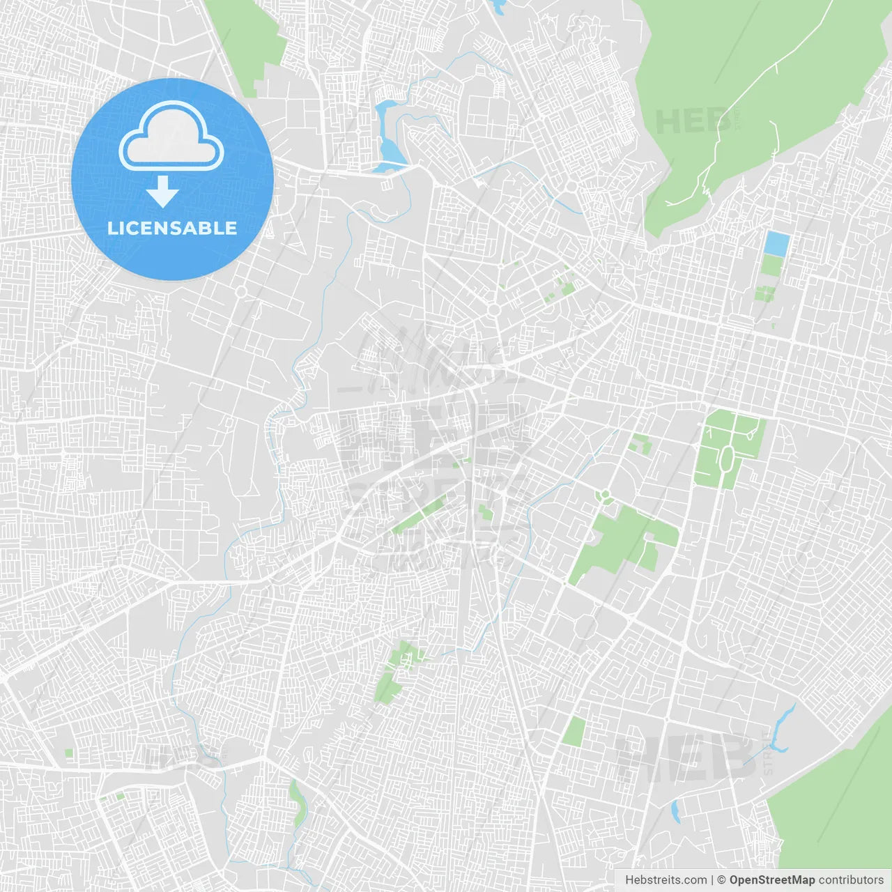Printable map of Jaipur, India
