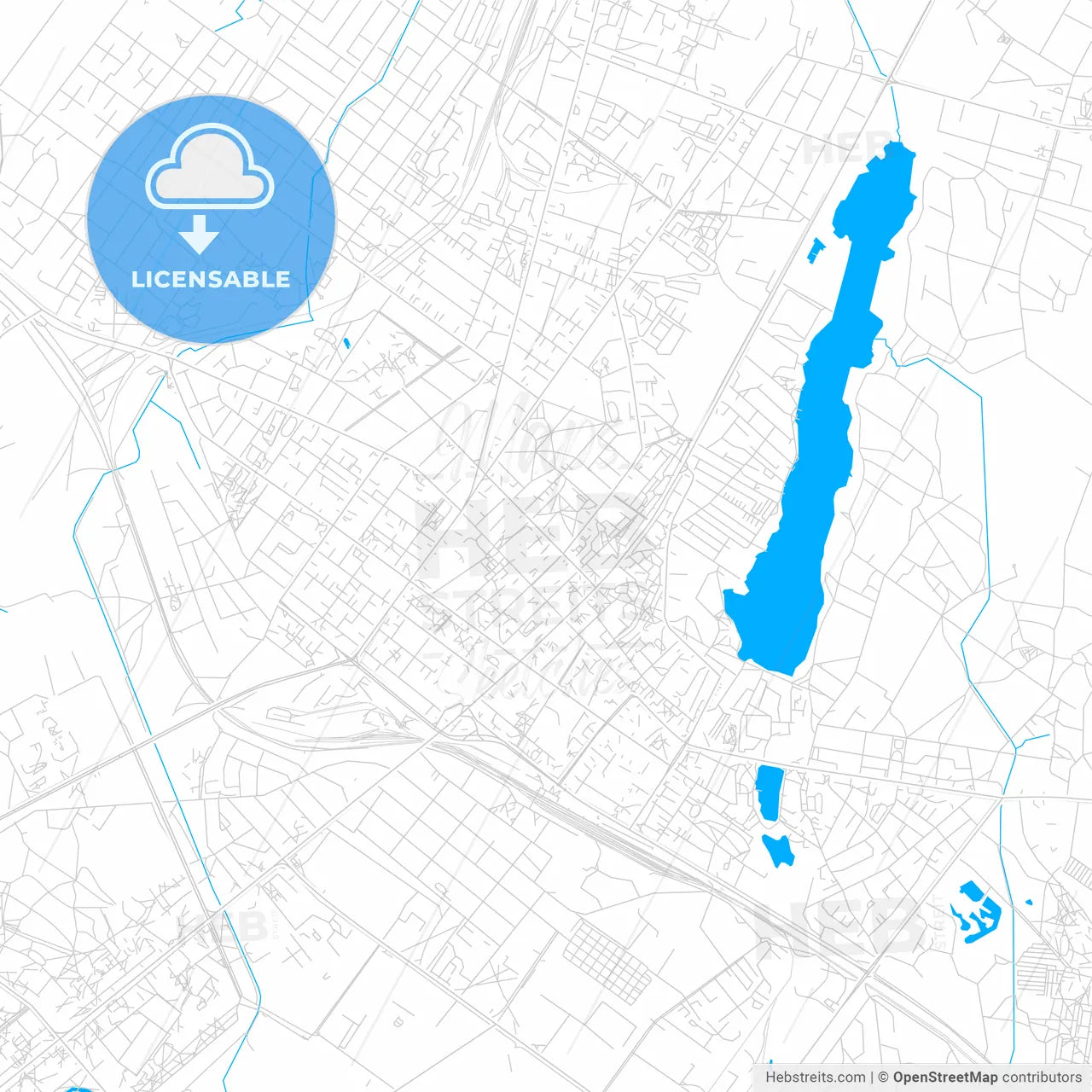 Šiauliai, Lithuania bright two-toned vector map