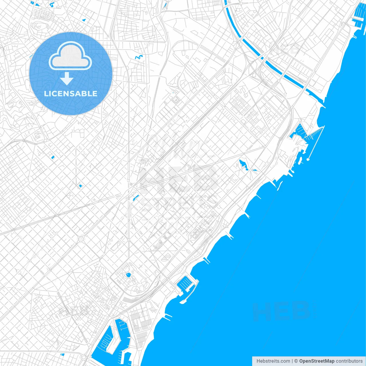 Sant Martí, Spain bright two-toned vector map