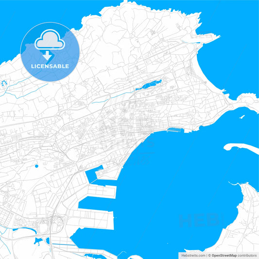 Santander, Spain bright two-toned vector map
