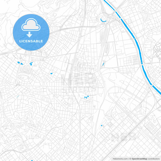 Sant Andreu de Palomar, Spain bright two-toned vector map