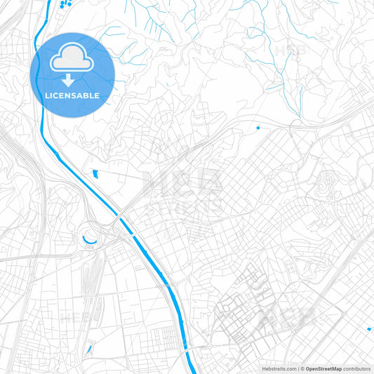 Santa Coloma de Gramenet, Spain bright two-toned vector map