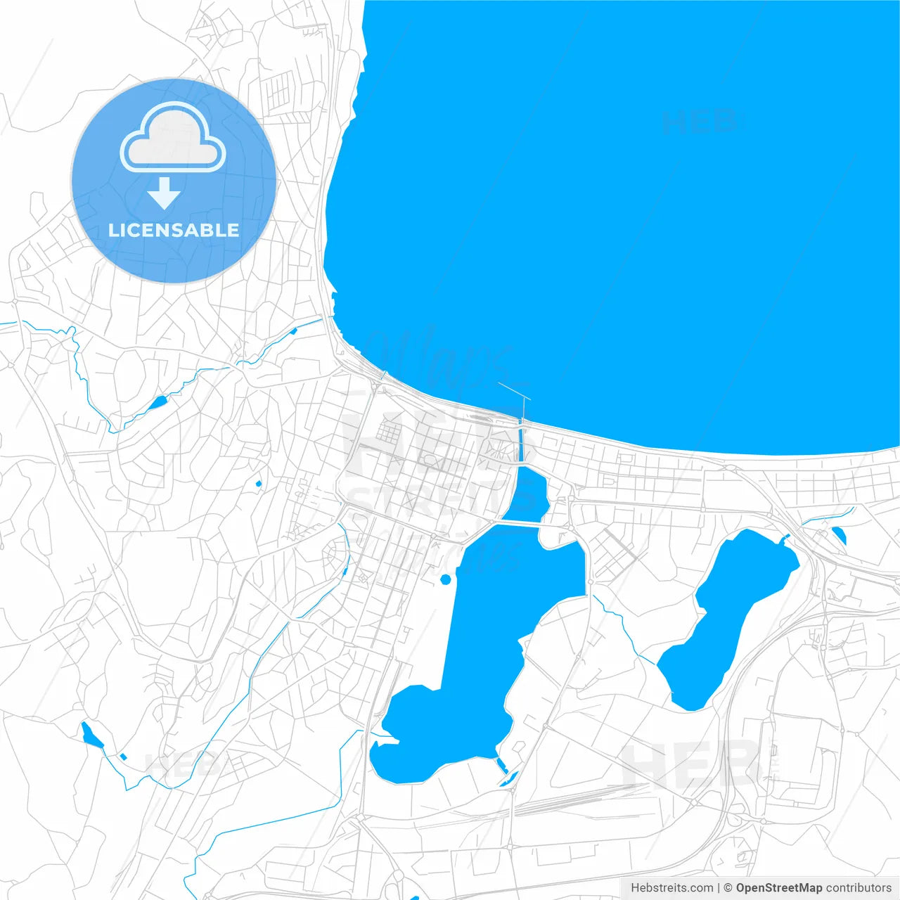 Jönköping, Sweden bright two-toned vector map