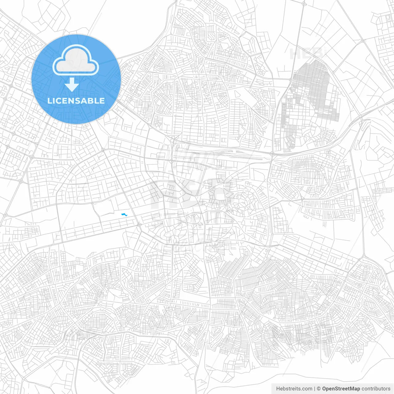 Gaziantep, Turkey bright two-toned vector map