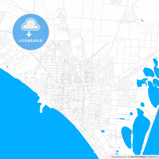 Berdiansk, Ukraine bright two-toned vector map
