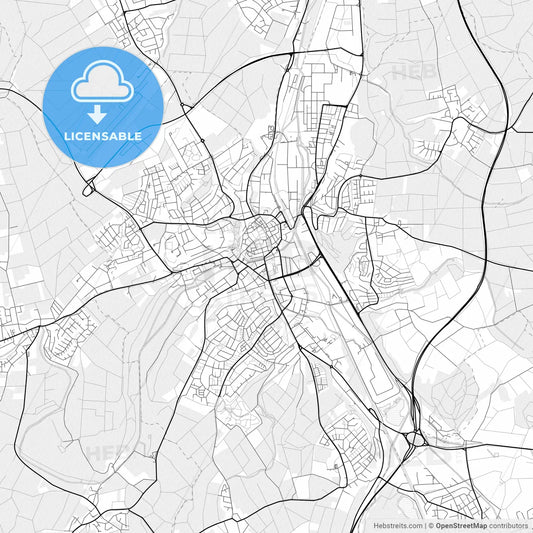 Vector PDF map of Biberach an der Riß, Germany