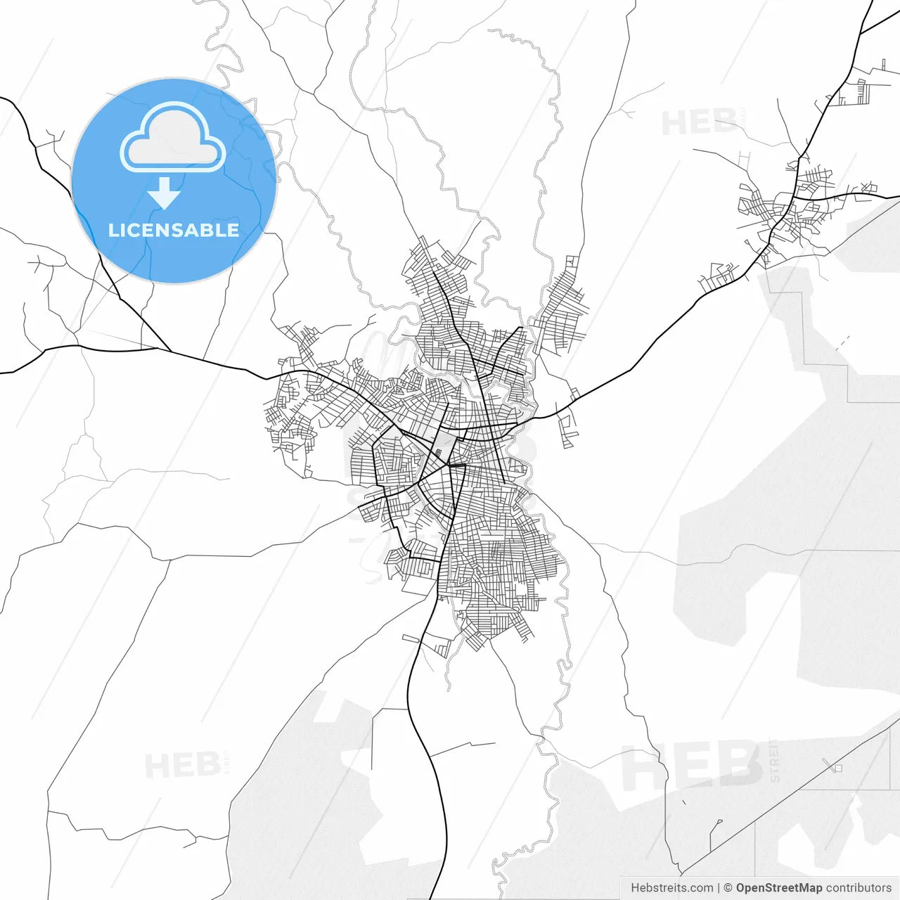Vector PDF map of Higüey, Dominican Republic