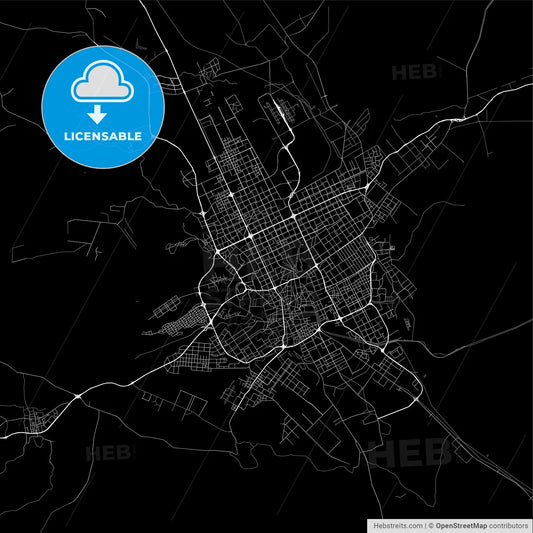 Dark area map of Riyadh, Saudi Arabia