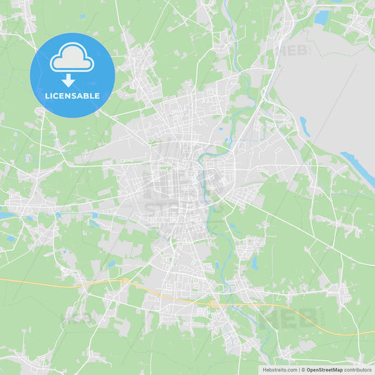 Cottbus, Germany printable street map