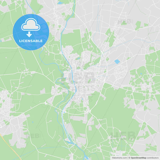 Lingen (Ems), Germany printable street map