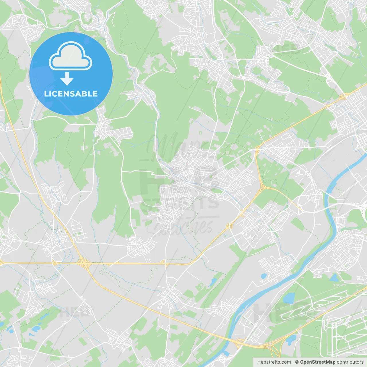 Hofheim am Taunus, Germany printable street map