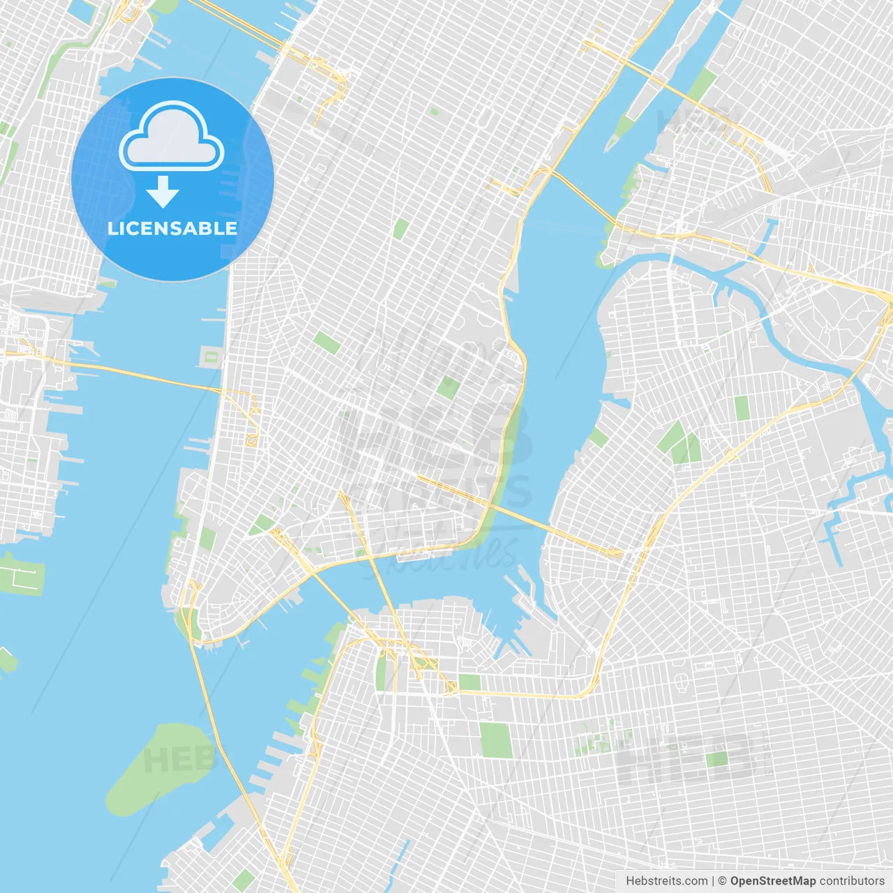 Printable map of New York City, United States