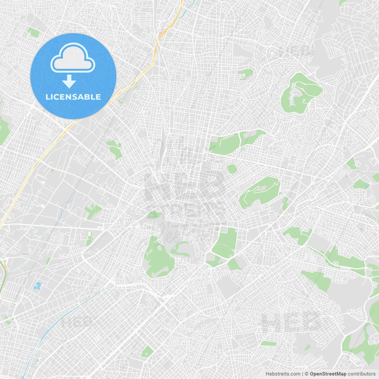 Printable map of Athens, Greece