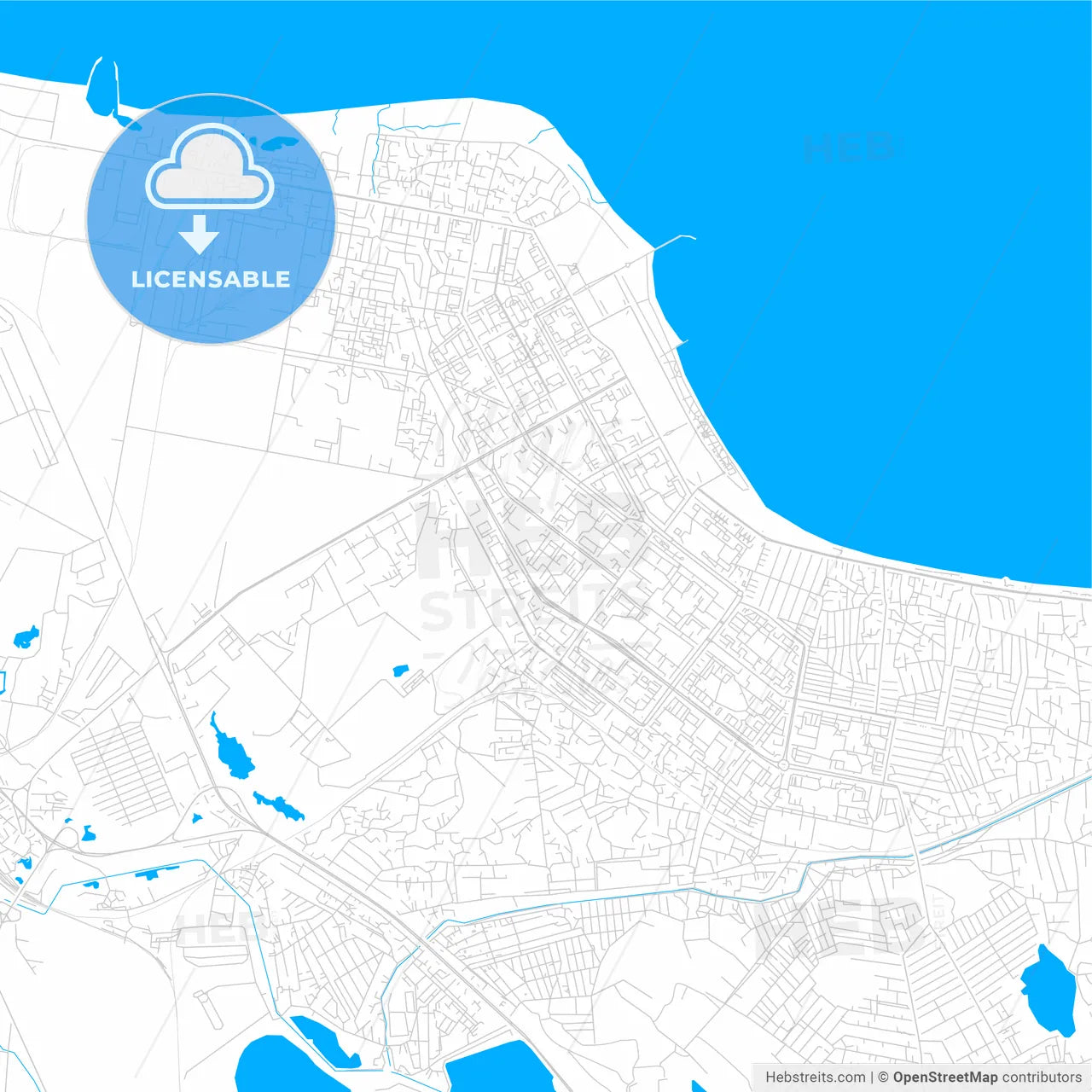 Sumqayit, Azerbaijan bright two-toned vector map