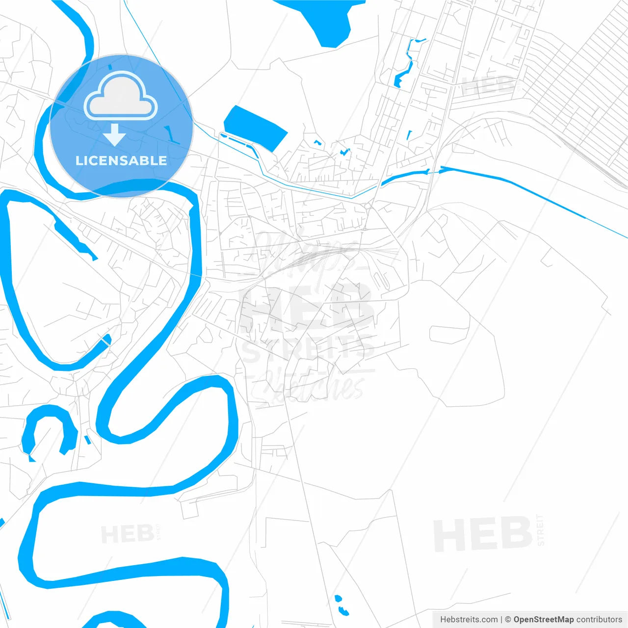 Shirvan, Azerbaijan bright two-toned vector map