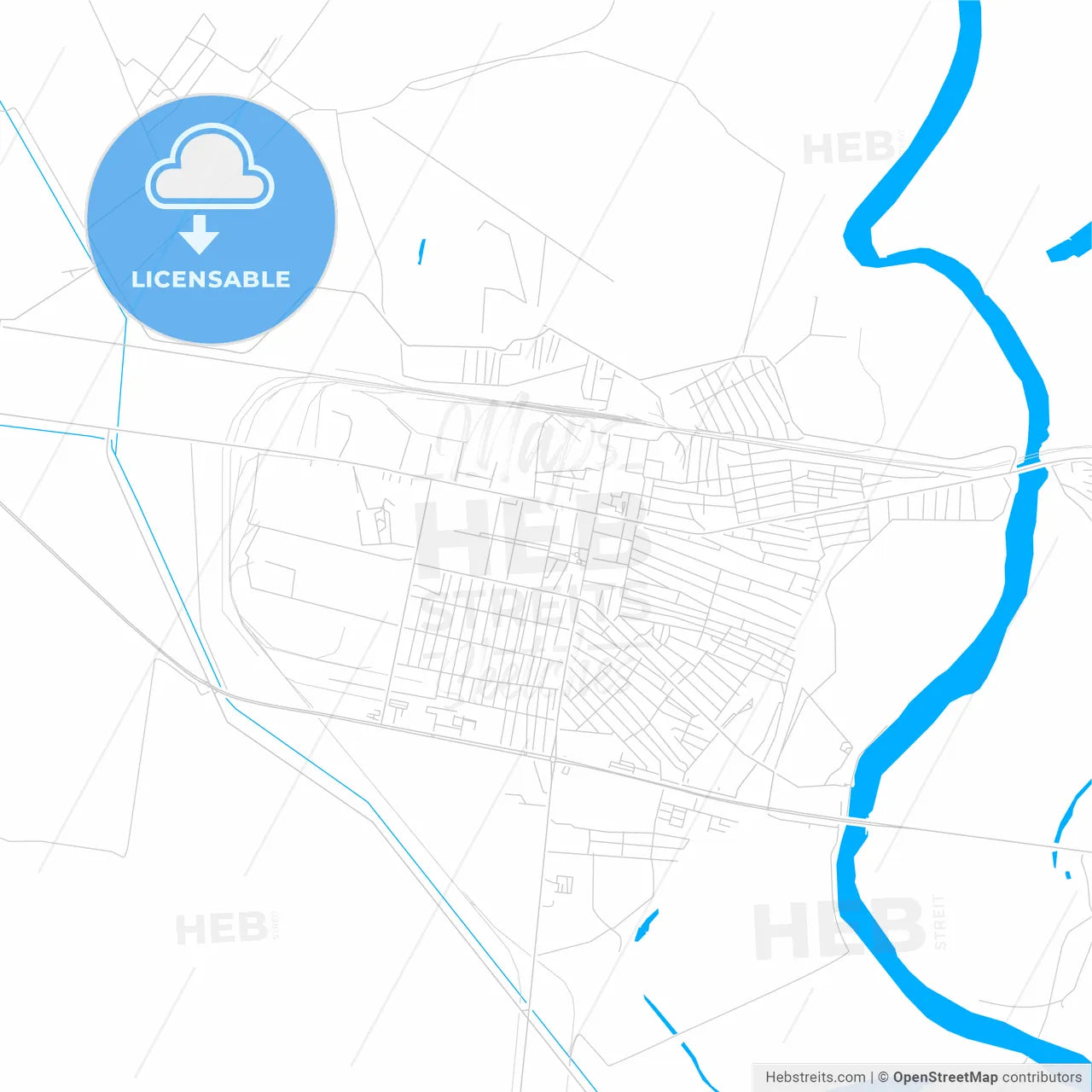 Yevlakh, Azerbaijan bright two-toned vector map