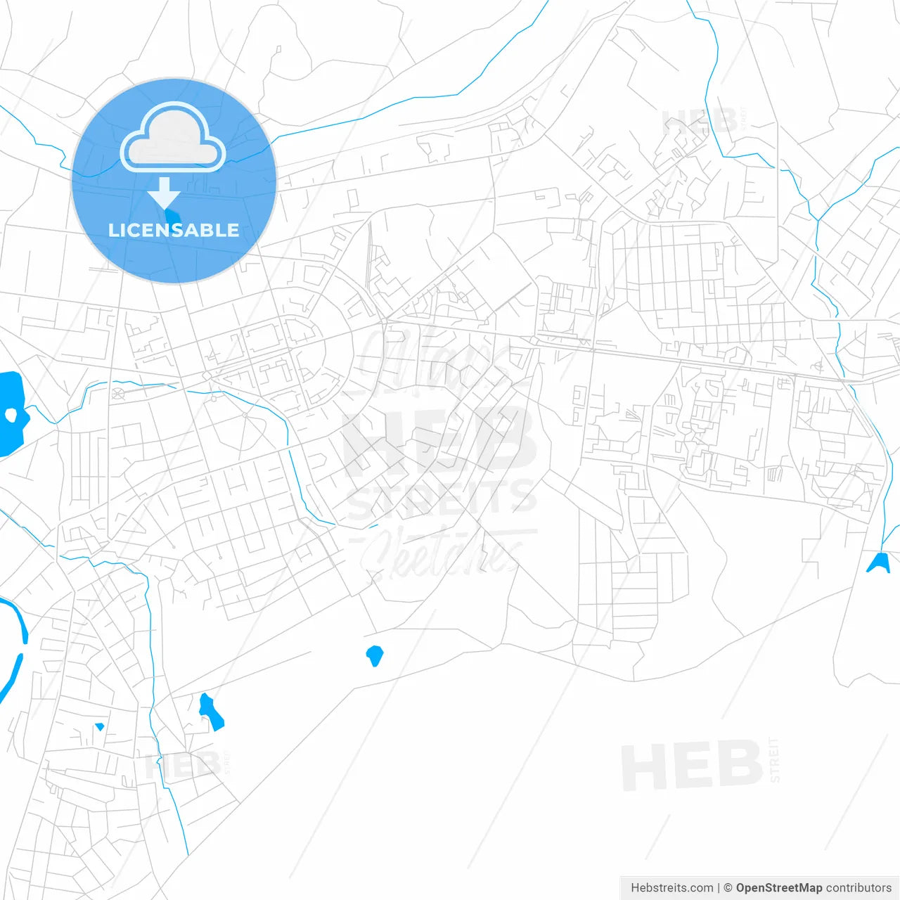 Oktyabrsky, Russia bright two-toned vector map