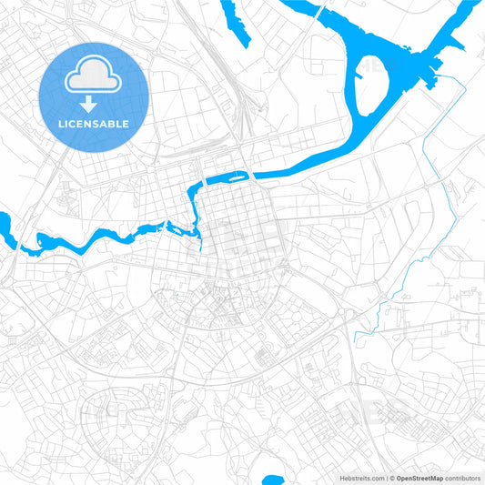 Norrköping, Sweden bright two-toned vector map