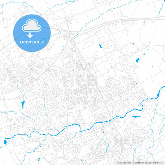 Livingston, Scotland bright two-toned vector map
