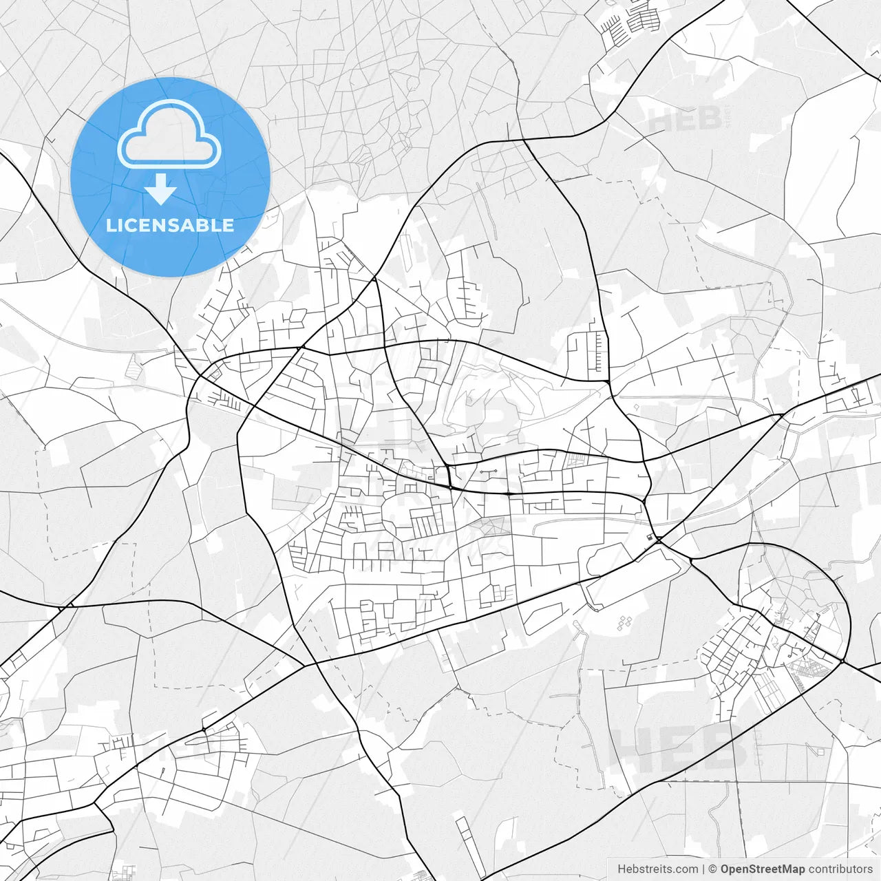 Vector PDF map of Oer-Erkenschwick, Germany