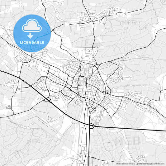 Vector PDF map of Kirchheim unter Teck, Germany