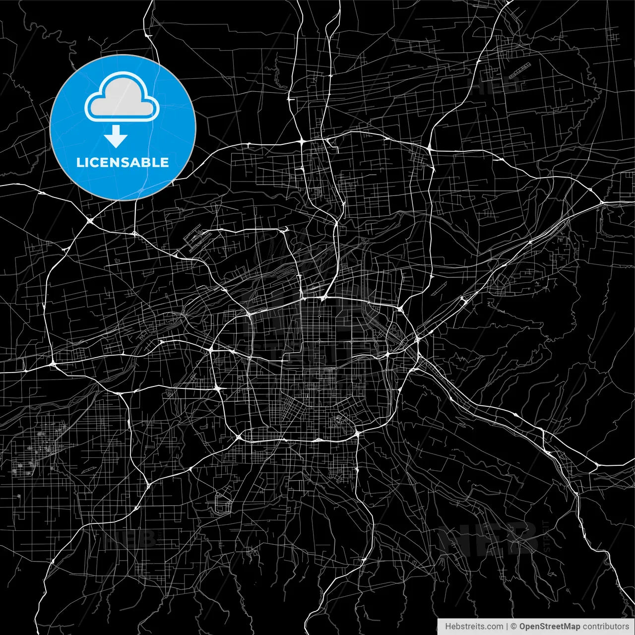 Area map of Xi'an, China, Province Shaanxi