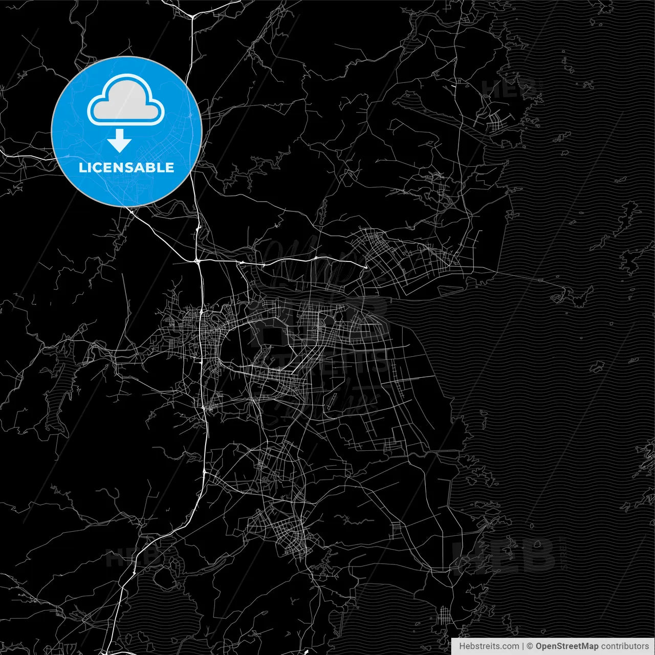 Area map of Taizhou, China, Province Zhejiang